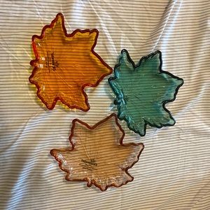 Small Glass Leaf Coasters